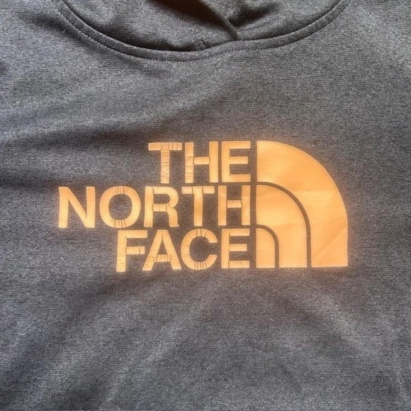 The North Face Half Dome Logo Hoodie Women's M Charcoal Peach Outdoor Pocket - Picture 5 of 11